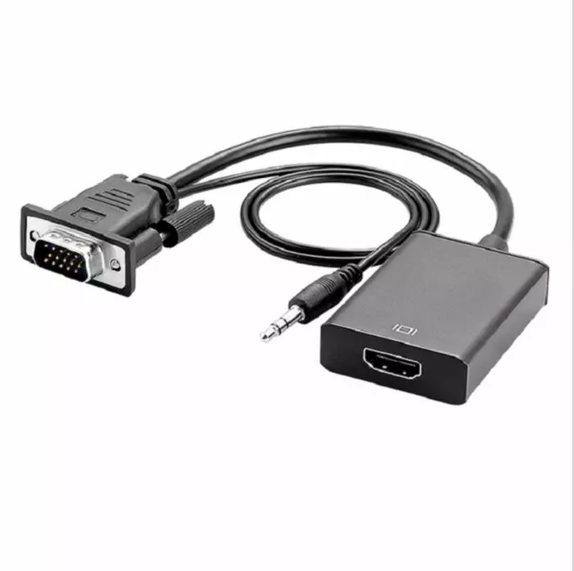 Adaptateur VGA vers HDMI Audio 1080P VGA Mâle vers HDMI Femelle avec cable Audio