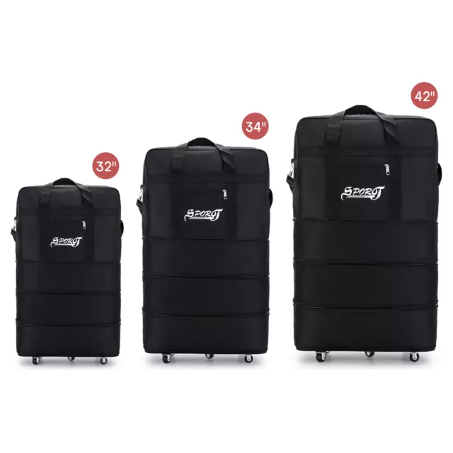 30" 32" 34" 42 Waterproof Expandable Rolling Duffle Bag Wheeled Luggage Suitcase
