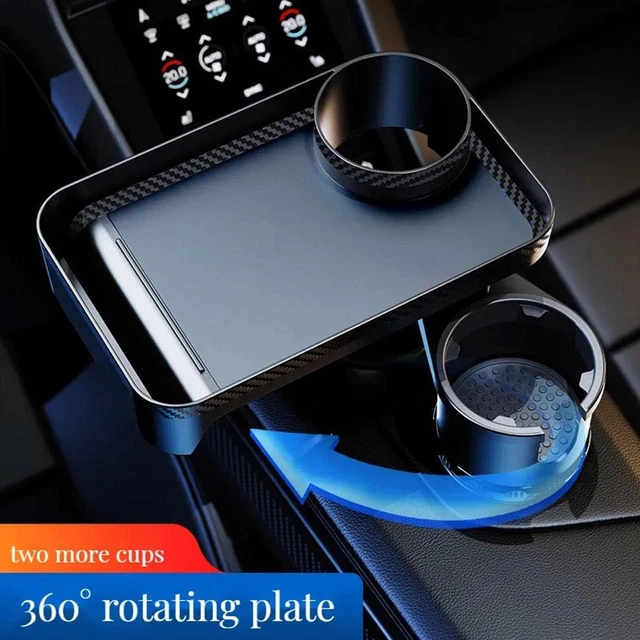 Cup Holder Tray Adjustable Car Tray Food Table Phone Mount Holder 360 Swivel Arm