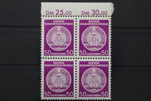 DDR Dienst A, MiNr. 26 x PLF I, 4er Block, Oberrand, postfrisch / MNH - 652646