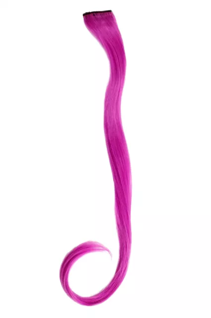 1 Clip Extension Cheveux Mèches Ondulés Rose Foncé 45cm YZF-P1C18-T1855