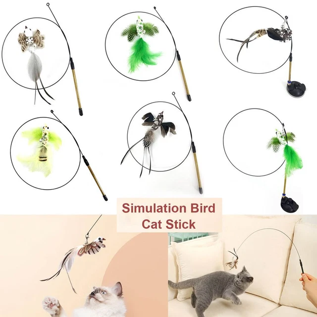 simulation Baguette de chasse-fil Teaser Plume Chat Chaton Jouets Bâton Jouet