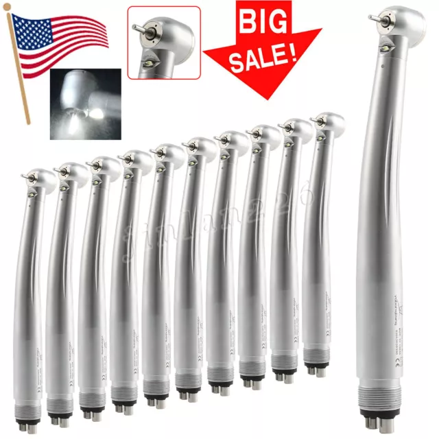 Lot Yabangbang Dental LED E-generator Fiber Optic High Speed Handpiece 4Hole YBM