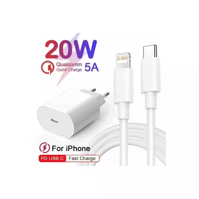 Caricabatterie Rapido USB-C 25W &ndash; Cavo Incluso &ndash; Adattore Alimentatore Con Spina &ndash; Universale Nero