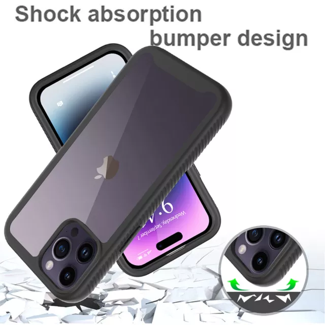 360 Case iPhone 14 13 12 11 Pro Max 7 8 SE XR Full Hybrid Armor Shockproof Cover