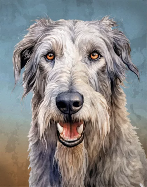 Irish Wolfhound Print Dog Poster Wall Art Pet Home Decor 8x10