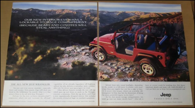 1997 Jeep Wrangler 2-Page Print Ad Car Automobile Advertisement There's Only One