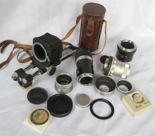 Lote de tubos de extensión de filtros Leica Nikon Leitz de colección para engranajes de cámara
