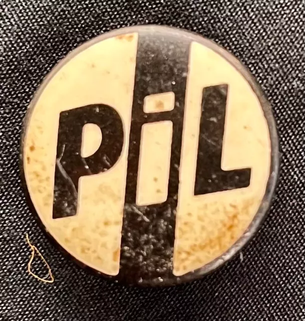 PIL PUBLIC IMAGE LTD Vintage LAPEL PUNK ROCK Pin Back BUTTON Johnny Rotten