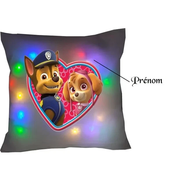 Coussin Lumineux Stitch Personnalisable – CréaCat – Blanc – Carré