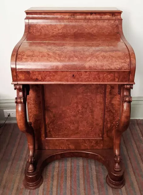 Antique Davenport Desk - Birds Eye Maple - Circa Mid 1800's - Pop Up Top - Stunn