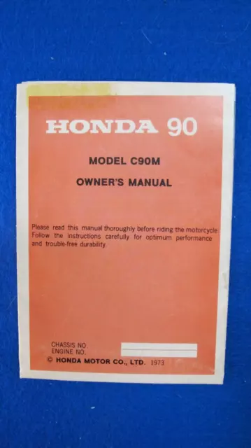 Honda 1966 1967 1968 1969 C90M (C91M) New Old Stock Original Owners Manual F428