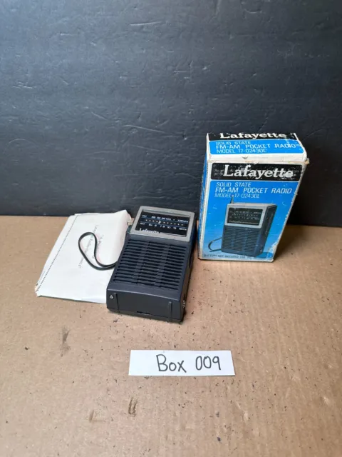 Radio transistor de bolsillo Lafayette funciona y modelo probado 17-02430L