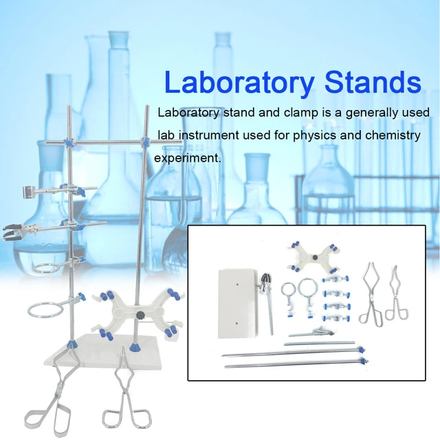 Retort Chemistry Lab Stand Support Pole Flask Clamp Condenser Platform USA