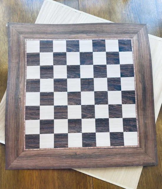 HÁGALO USTED MISMO Tablero de juego de ajedrez CHAPA SUPERPUESTA DE MADERA Cara con espalda sin terminar