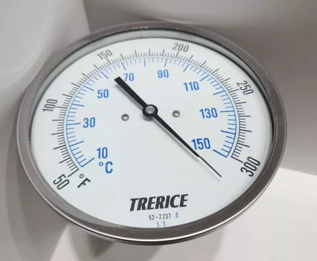 Trerice Bi-Metal Thermometer B85604 50-300 F 52-2237 5" Face