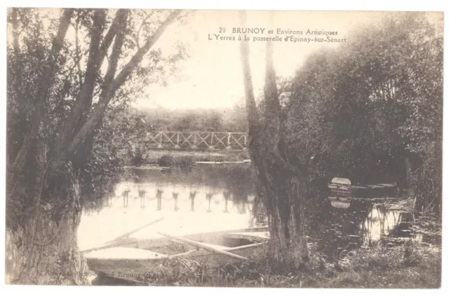 CPA 91-20. BRUNOY - L'Yerres à la Passerelle d'EPINAY on Senart