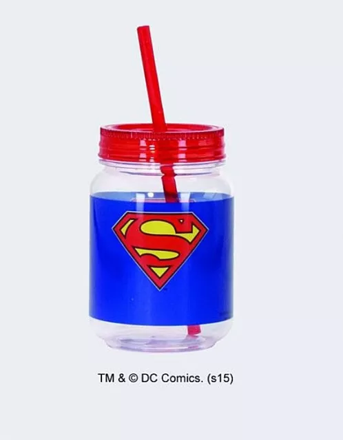 DC Comics Superman S Chest Logo 18 oz Plastic Flip Top Water