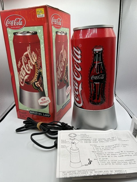 Coca Cola Coke Can Contemporary Graphics Rotating Lamp Tested Working✅