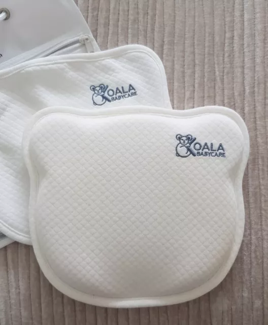 KOALA BABYCARE Plagiocephaly White Baby Pillow to Prevent Flat Head Memory Foam