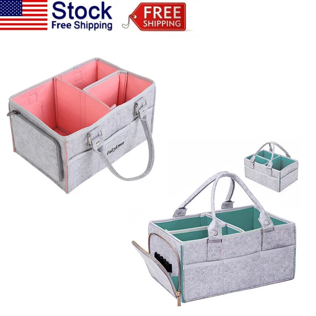 Baby Diaper Caddy Storage Bag Organizer Nursery Holder Felt Storage Bin Portable