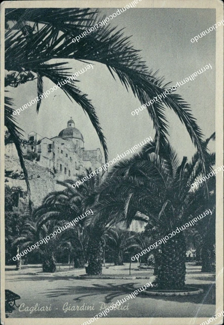 bq465 cartolina cagliari  citta' giardini pubblici