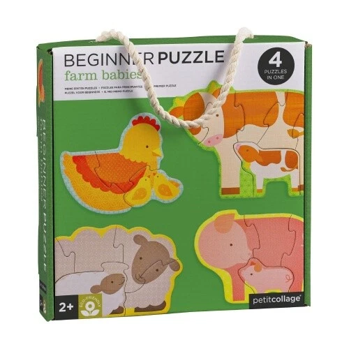 Set 4 Puzzles Iniciación Farm Babies - Petit Collage