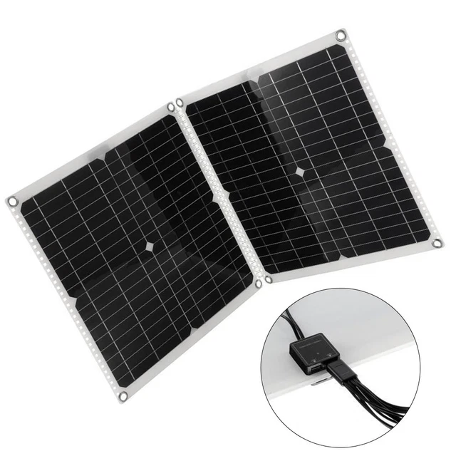 Kit Panneau Solaire Portable 30W 12V - Avec Contrôleur, Pour Camping-car, Bateau, Camping (cellules Polycristallines)