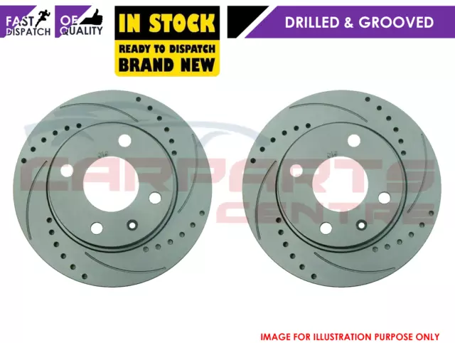 FOR MINI COOPER S R56 R57 REAR DRILLED & GROOVED PERFORMANCE BRAKE DISCS 259mm
