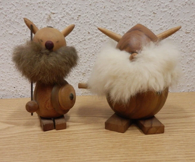 50ER 60ER 2 Wikinger Figuren Teakholz Danish Design 50s 60s Vintage EUR ...