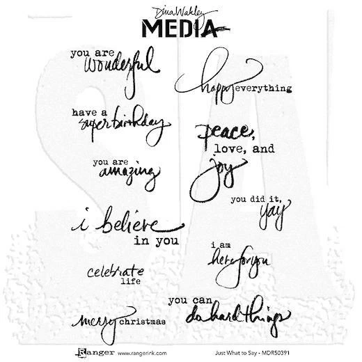 Dina Wakley Media Kleben Gummistempel - nur was zu sagen ist MDR50391