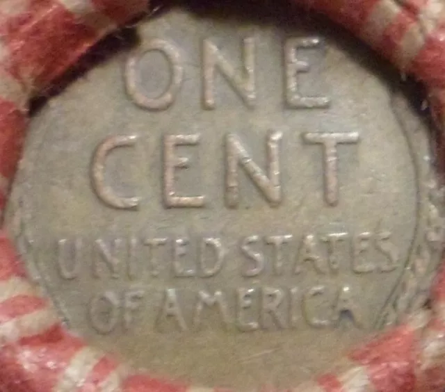 1909 key date Wheat Cent is on the end on a 50-coin Mixed Indian / Wheat Roll #v 2