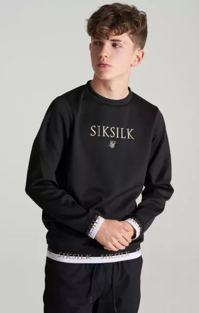 SikSilk Maglione Equipaggio Deluxe Ragazzi 7-8 Anni