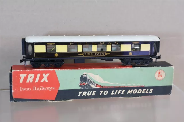 TRIX TWIN TTR 599 BR PULLMAN CAR COACH & LIGHTS COMPATIBLE with HORNBY DUBLO og