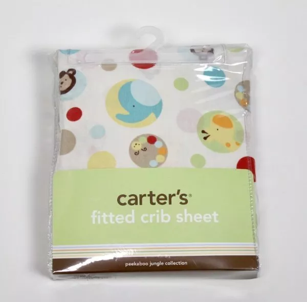 NEW Carter's Peekaboo Jungle Collection Baby Fitted Crib Sheet