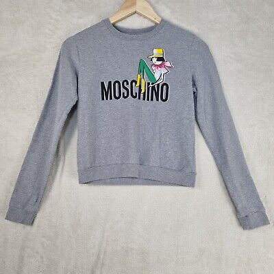 Moschino Teen Girls Jumper Grey Age 14 Years Brand Spellout Graphic Sweatshirt