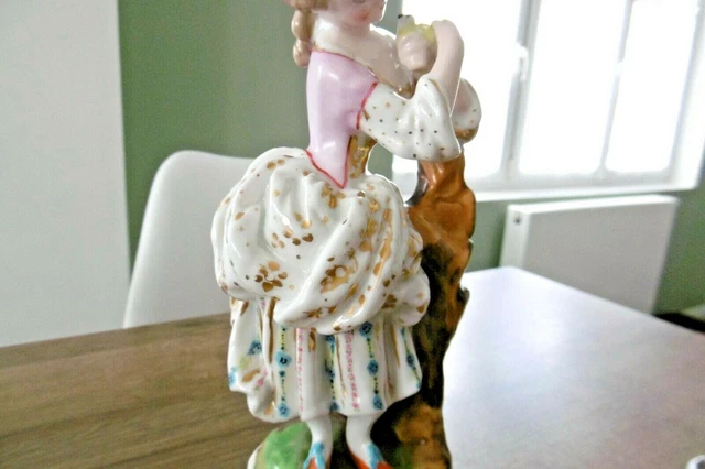 ancienne paire de figurines personnages bouquetières porcelaine Paris XIX siècle 4