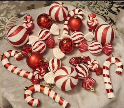 CANNA 6PCS Caramelle Natale Canna Decorazioni Albero di Ciondolo 2023 New-Year Festa 