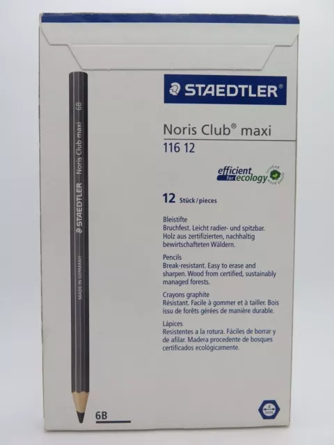 Staedtler 6B Noris Club Maxi Graphite Pencils 12 Pack 116 12 6B