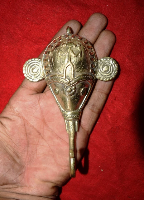 Brass Coat Hanger Elephant Head Shape Handmade Golden Finish Wall Dec Hook RV113