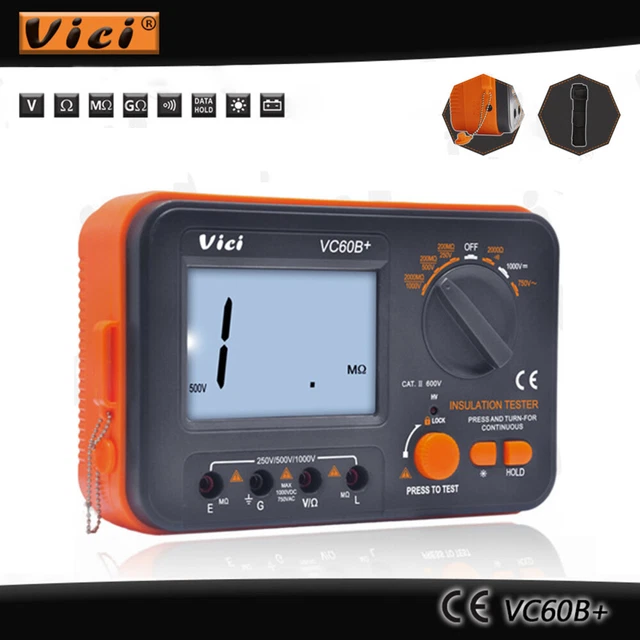 Tester resistenza isolamento digitale ingresso LCD alta tensione e cortocircuito