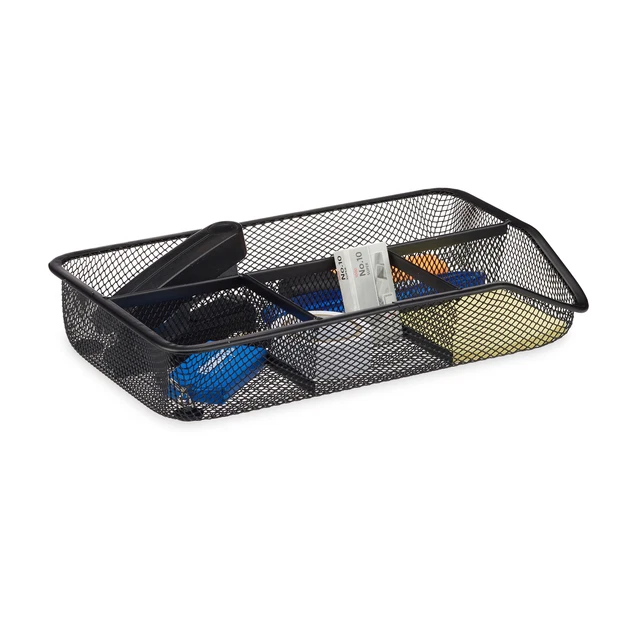 Schreibtischorganizer 4 Ablagen Metall Mesh Schubladenorganizer Schubladenbox