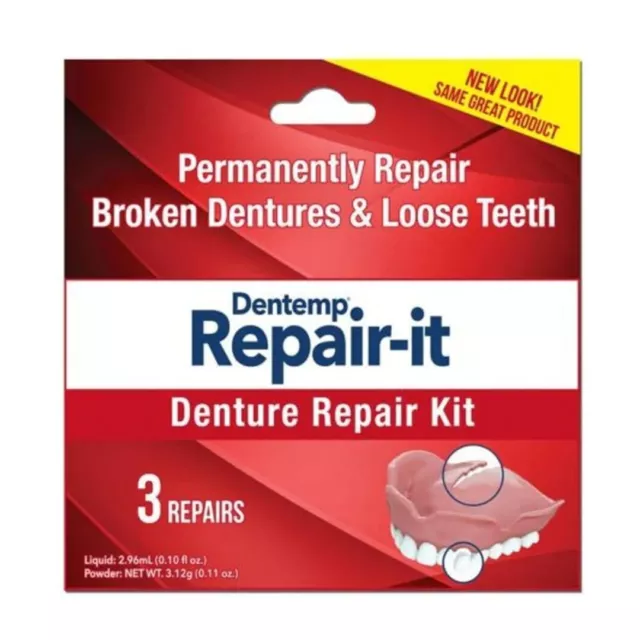 Dentemp Denture Repair Emergency Denture Repair Kit ( contains 3 repairs/kit)