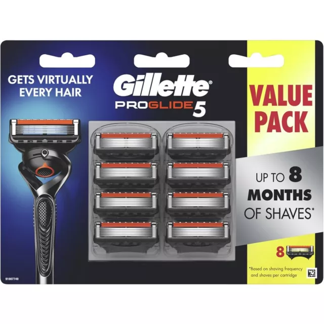 Gillette Proglide 5 Maual Razor Blades Pack of 8 Cartridges