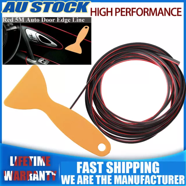 5M Car Red Edge Flexible Panel Gap Interior Molding Trim Strip Filler Line DIY