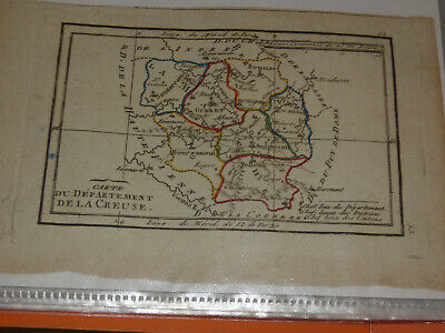 Carte issue atlas Tardieu Achin Perrot 1845 departement creuse 