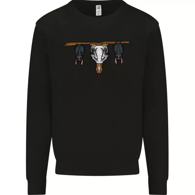 A Funny Chicken With Bats Kids Sweatshirt Jumper