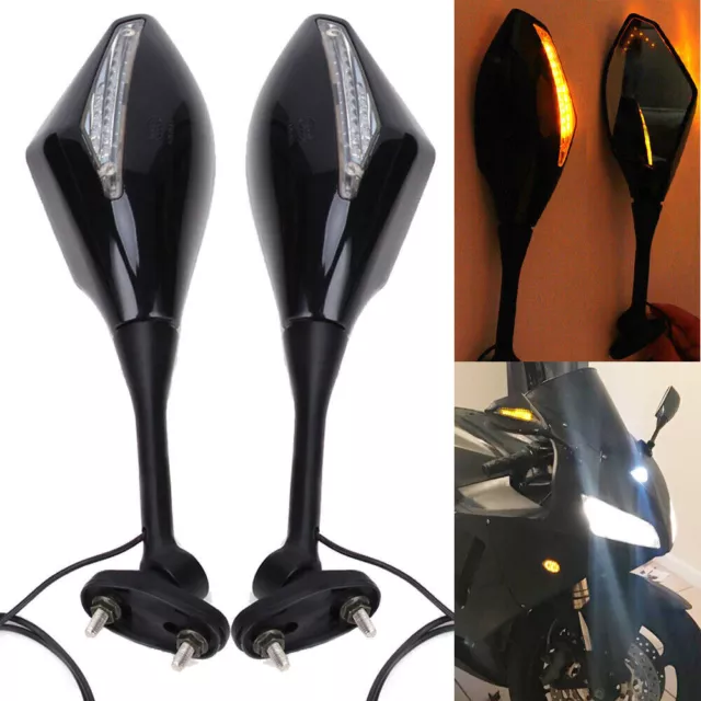 Paar Motorrad Spiegel Schwarz für Suzuki GSX 1300 R Hayabusa GSXR 1000 750 600