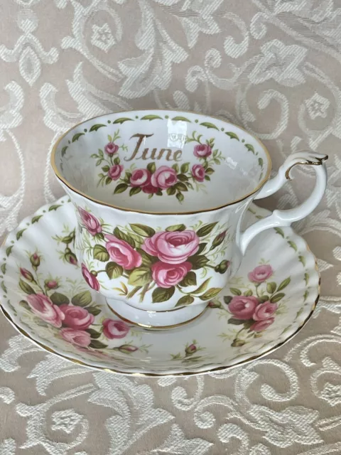 Royal Albert Flower of the Month Series June Roses Tea Cup Saucer