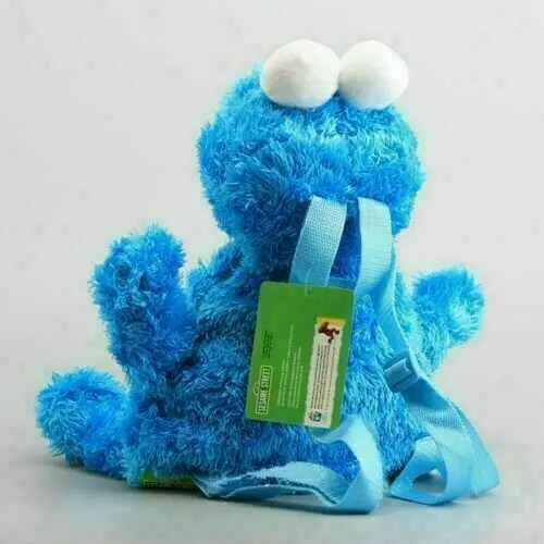 Blau Rucksack Sesamstraße Cookie Monster Krümelmonster Plüsch Sesame Street NEU 3